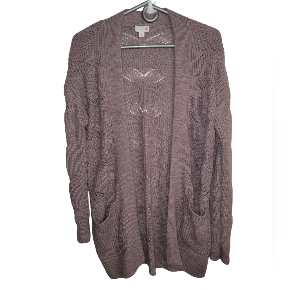 Junior's SO Mauve Cardigan Sweater - Size Medium